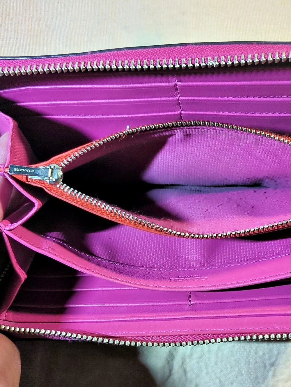 Coach Accordion Zip Wallet in Pink NOW ONLY $35 - Picture 6 of 12